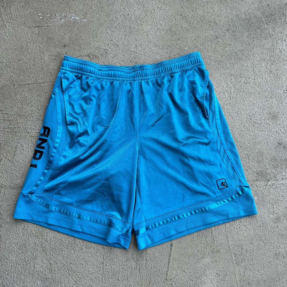 AND1 Men's All Court Basketball Shorts Blue Size XL